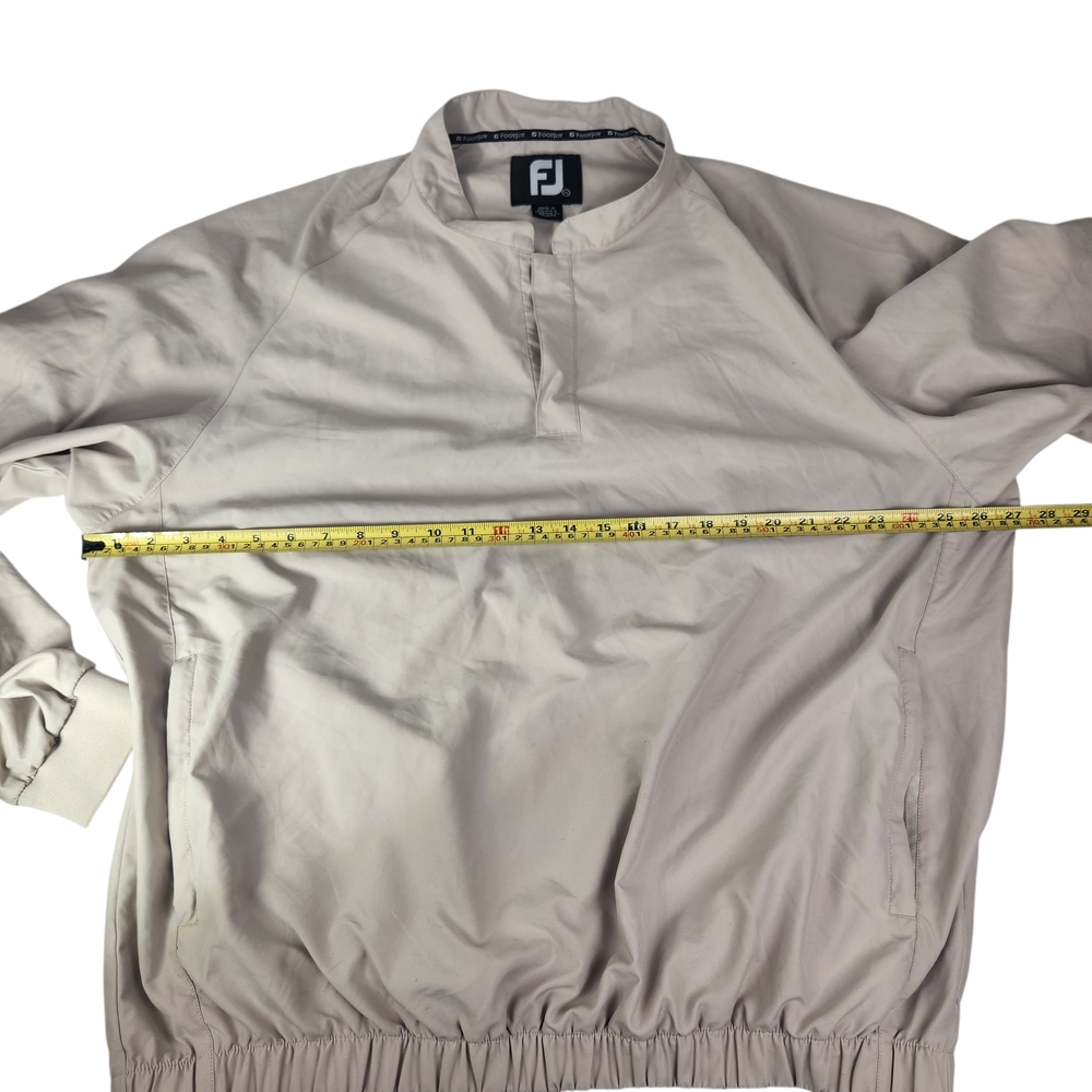 FootJoy Golf Windbreaker Pullover Jacket Men's XL Beige 1/4 Snap Windshirt - Picture 13 of 15